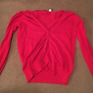 Red cardigan