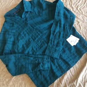 Zara basic plaid raglan button down
