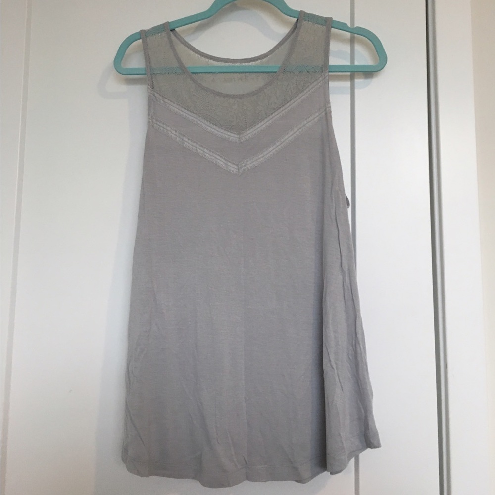 Grey lace detail merona tank top
