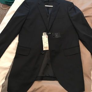 Uniqlo premium wool blazer men's small black