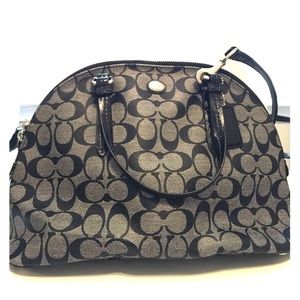 Coach purse - vinyl black and grey