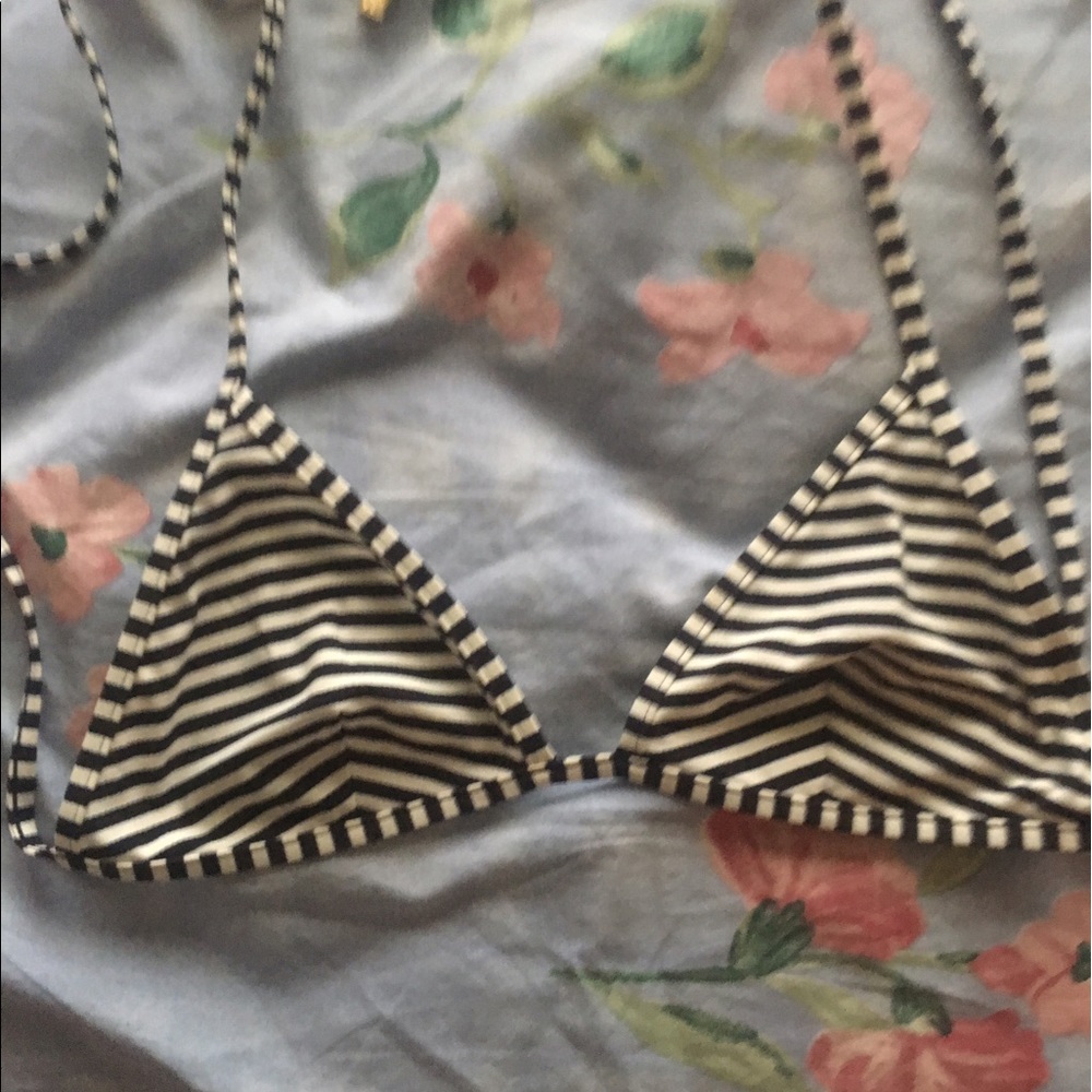 striped triangle bikini top