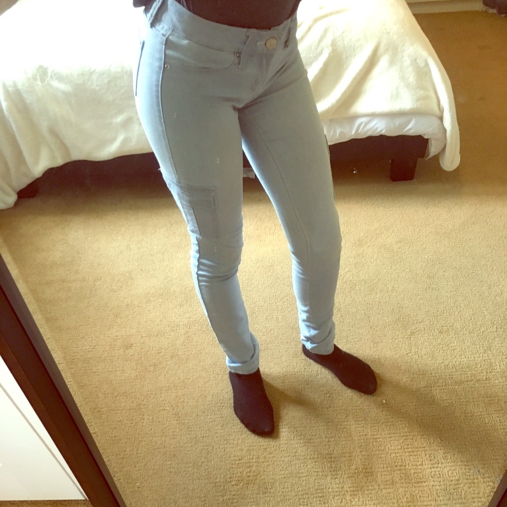 Light blue jegings