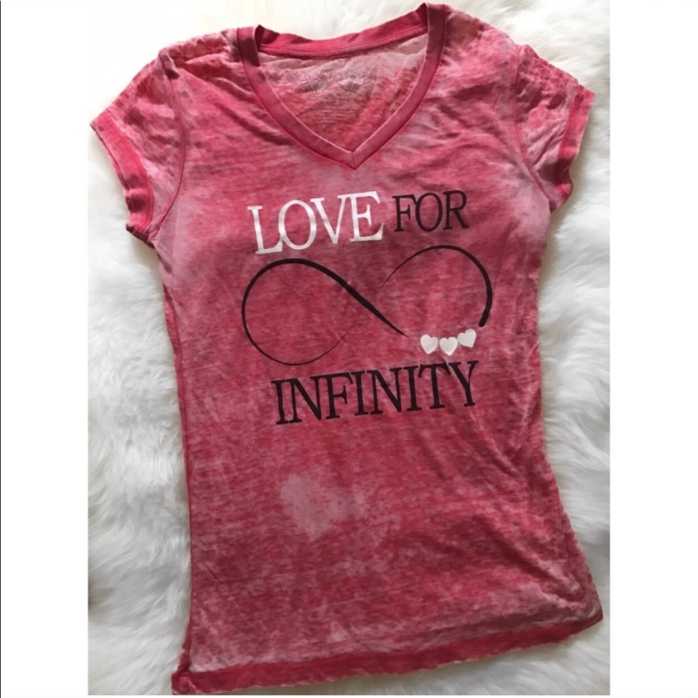 Red Short Sleeved Burnout Tee