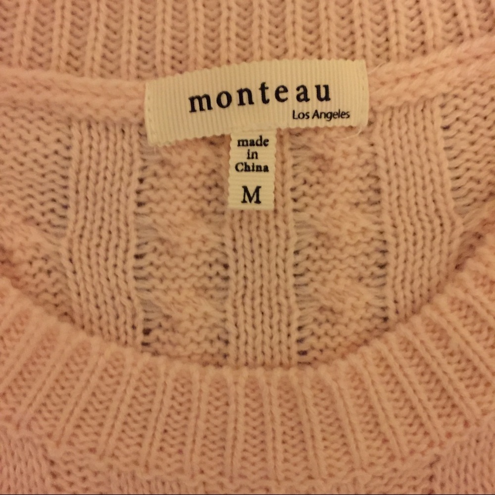 Pink Sweater with Lace Trim (M) - Picture 4 of 7