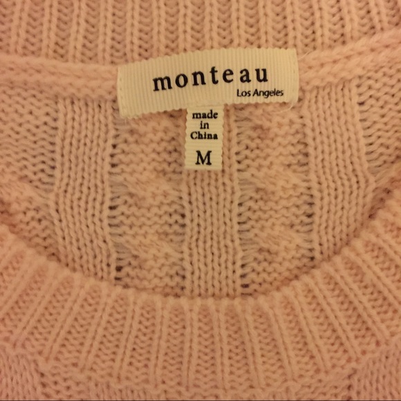 Pink Sweater with Lace Trim (M) - Picture 4 of 7