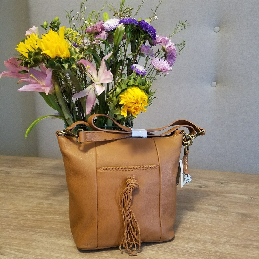 Lucky Brand Brown Tassel Leather Bag - Picture 1 of 7