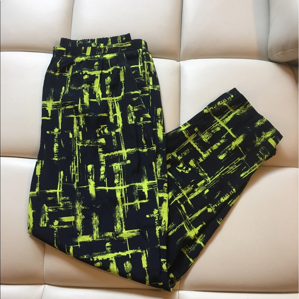 Navy & Neon cigarette pants