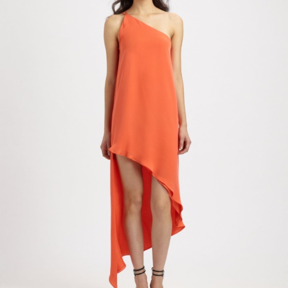 Mason orange one shoulder dress