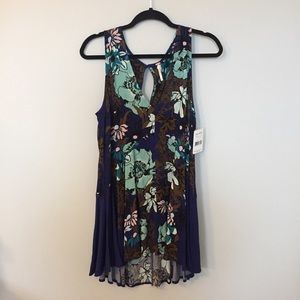 NWT FP Backyard Print Tunic Dress in Ocean Combo