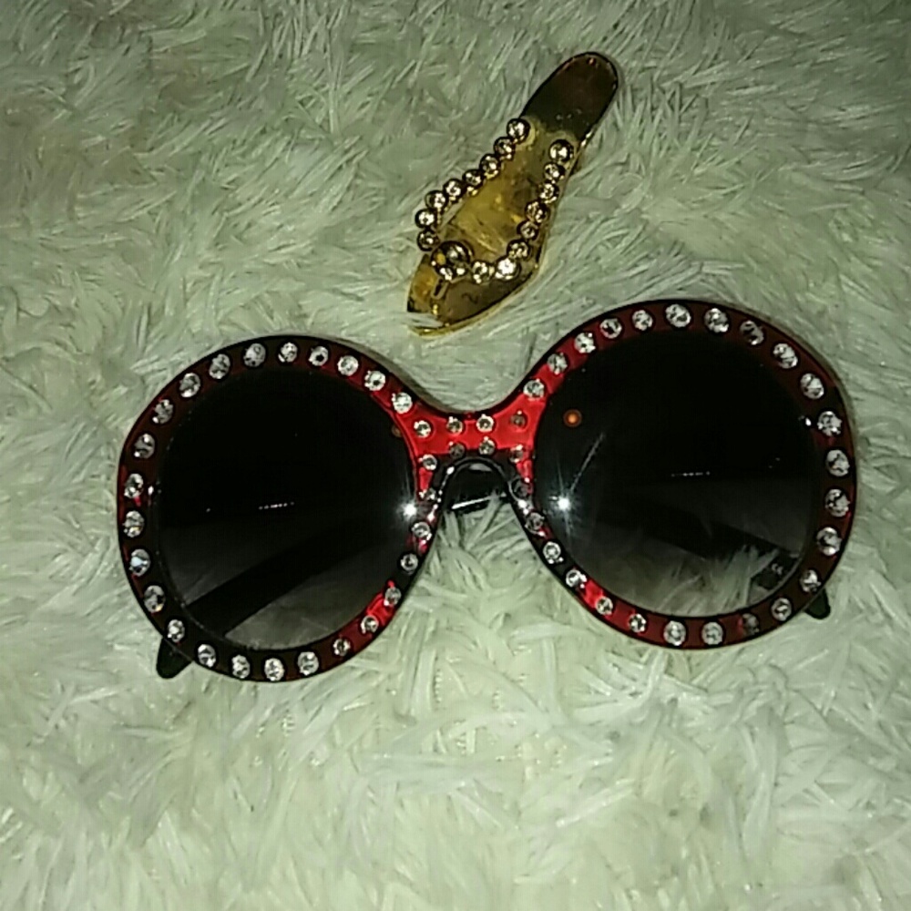 OverSized Red Crystal Shades