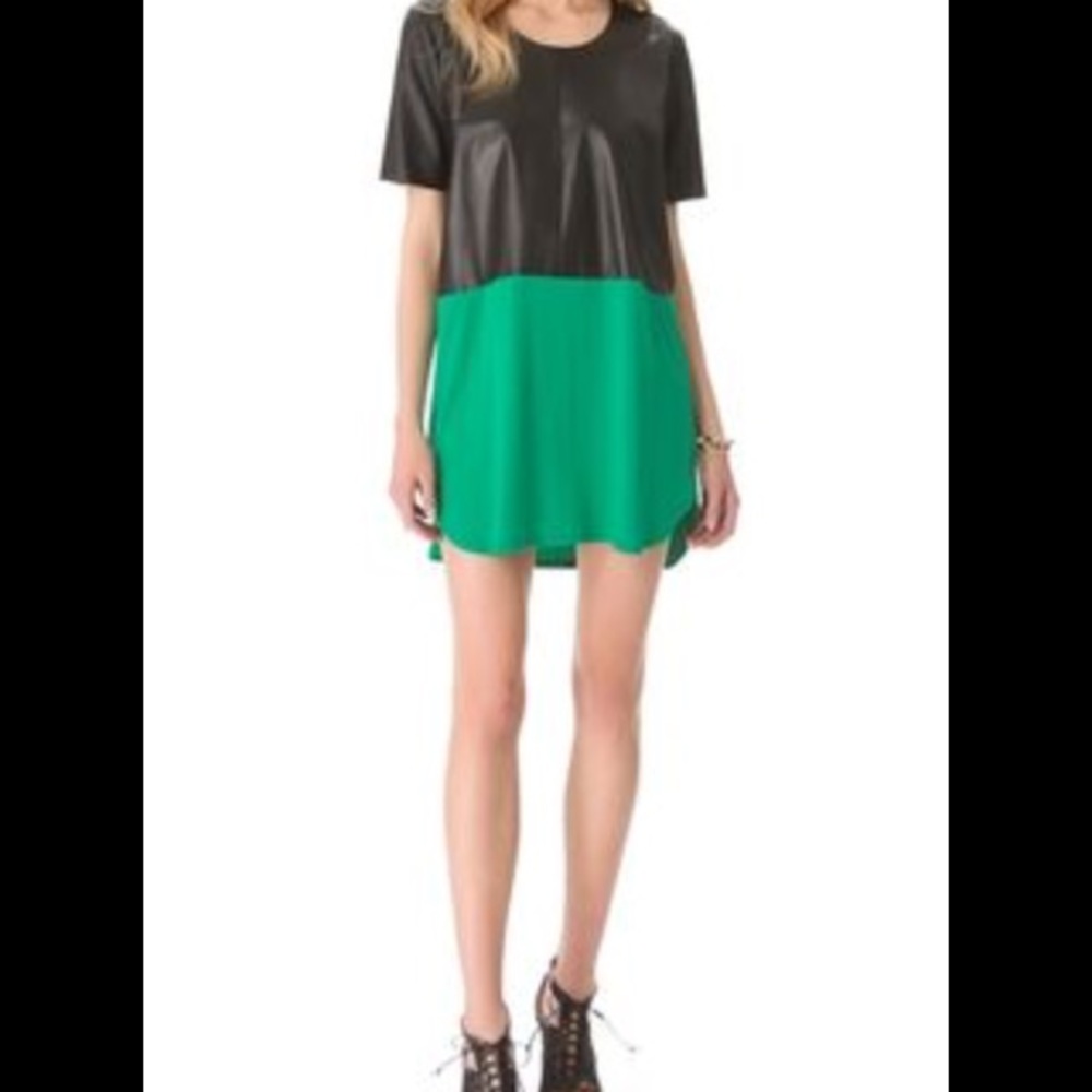 Mason leather and jersey dress