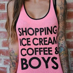 New junior's Black/coral "shopping, ice cream