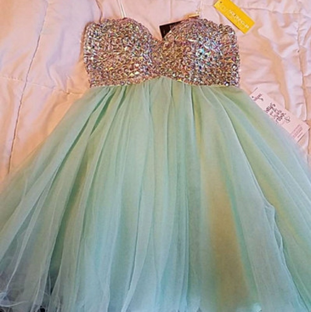 Mint green homecoming dress