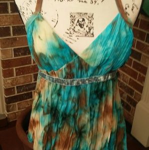 Sexy Sequined Tye-dye tank top