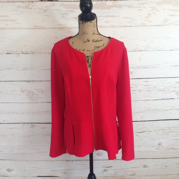 Red Peplum Jacket - Picture 1 of 4