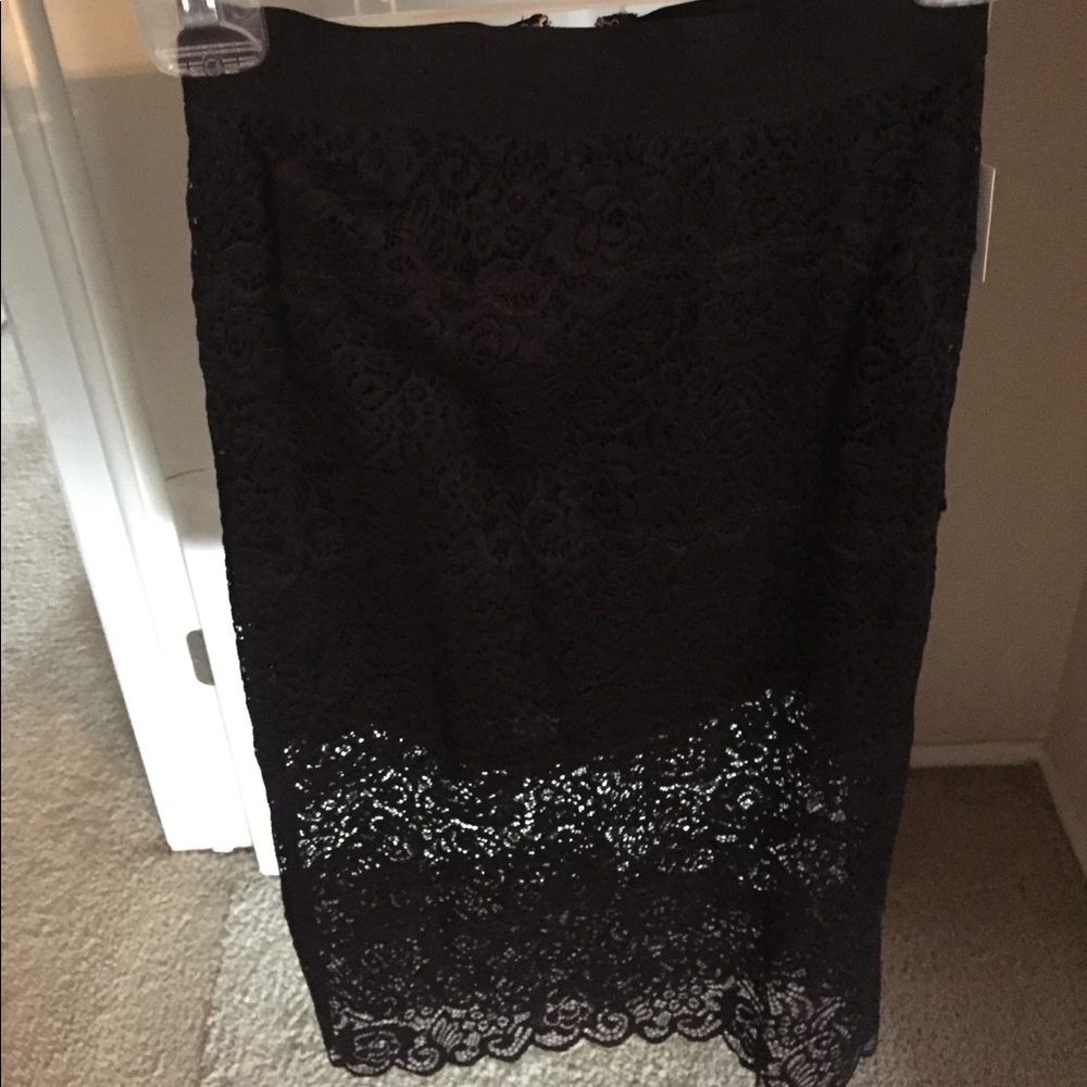 Pencil black skirt - see through bottom