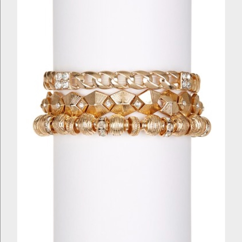 Steve Madden Gold Stretch Bracelets