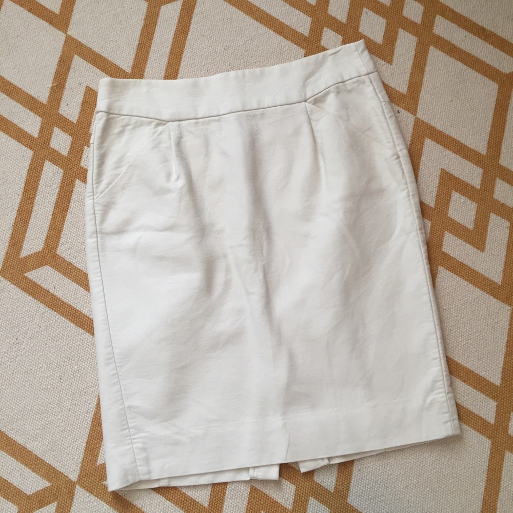 J. Crew Cream Pencil Skirt