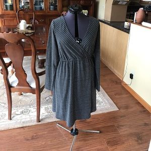 Silver striped sweater dress