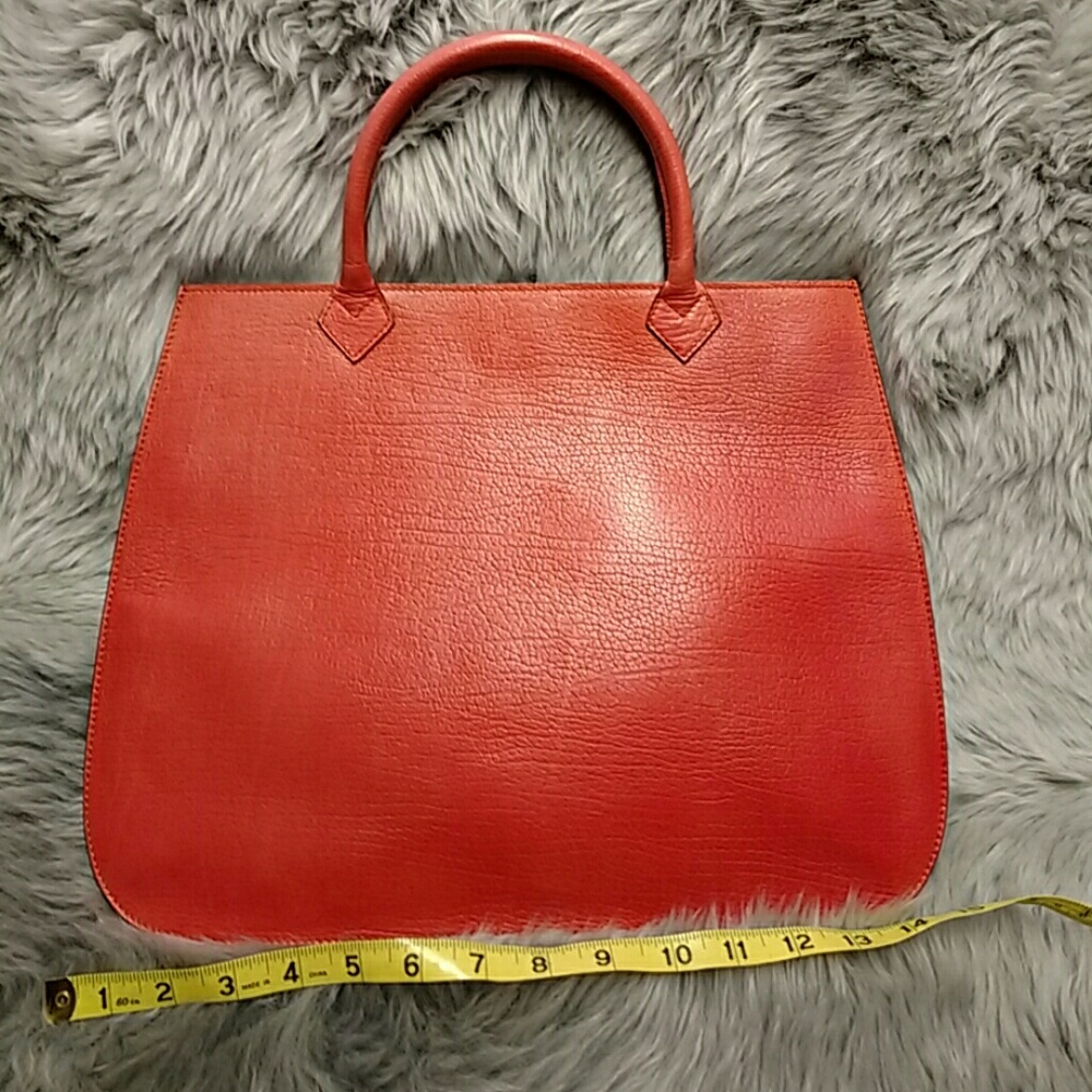 Cherry Red Serapian Leather Envelope Bag
