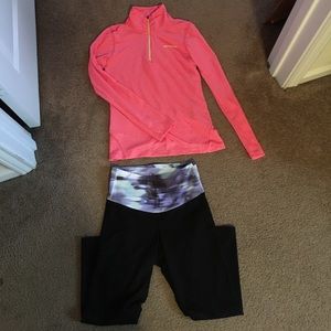 New balance 3/4 zip and Old Navy athletic capris