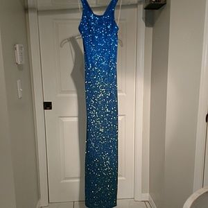 Blue sequin jump dress
