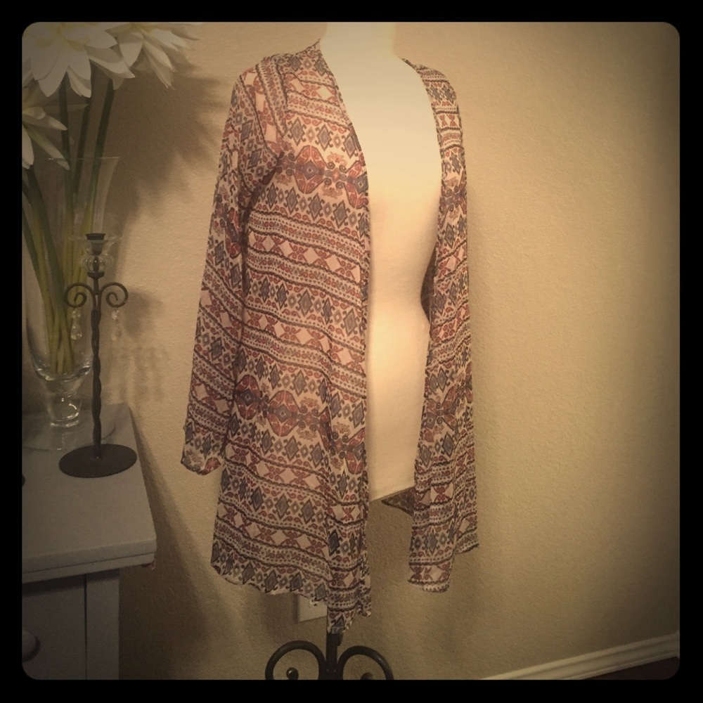 Sheer long sleeved shrug