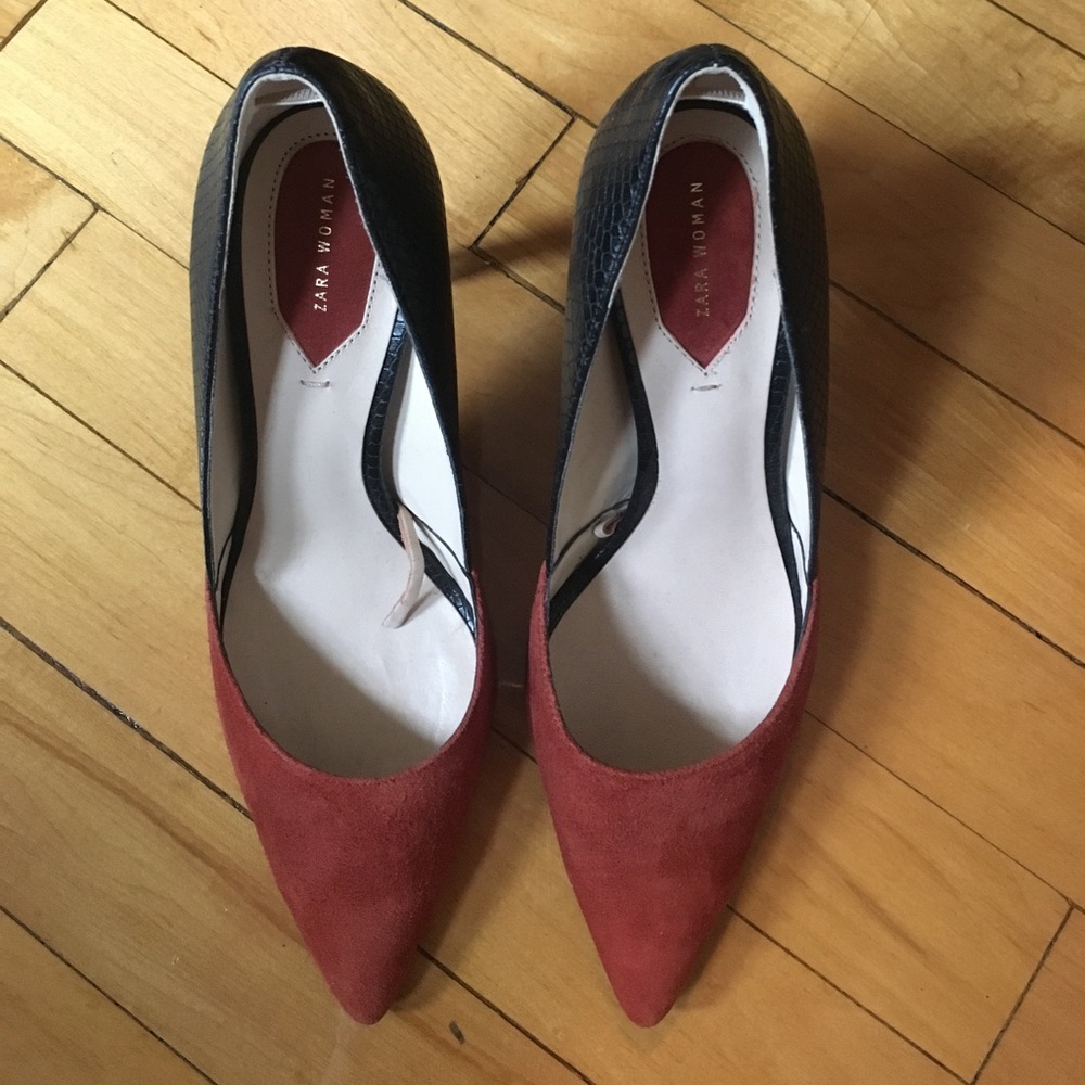 Zara black and red pumps