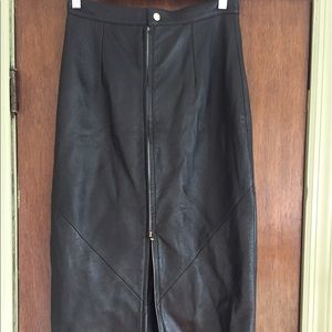 Vintage black leather skirt