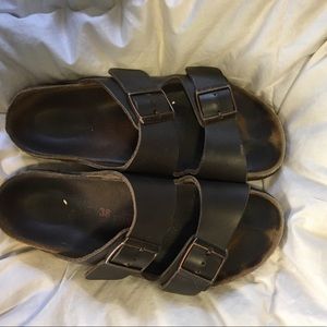 Brown leather birkenstocks!!