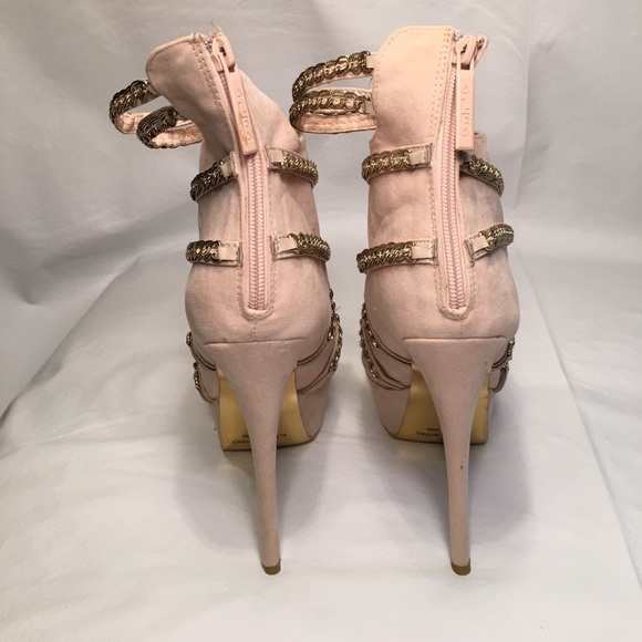 Alba nude suede chain booties size 10 - Picture 3 of 4