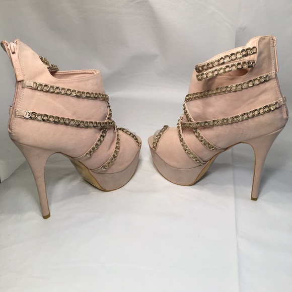 Alba nude suede chain booties size 10 - Picture 4 of 4