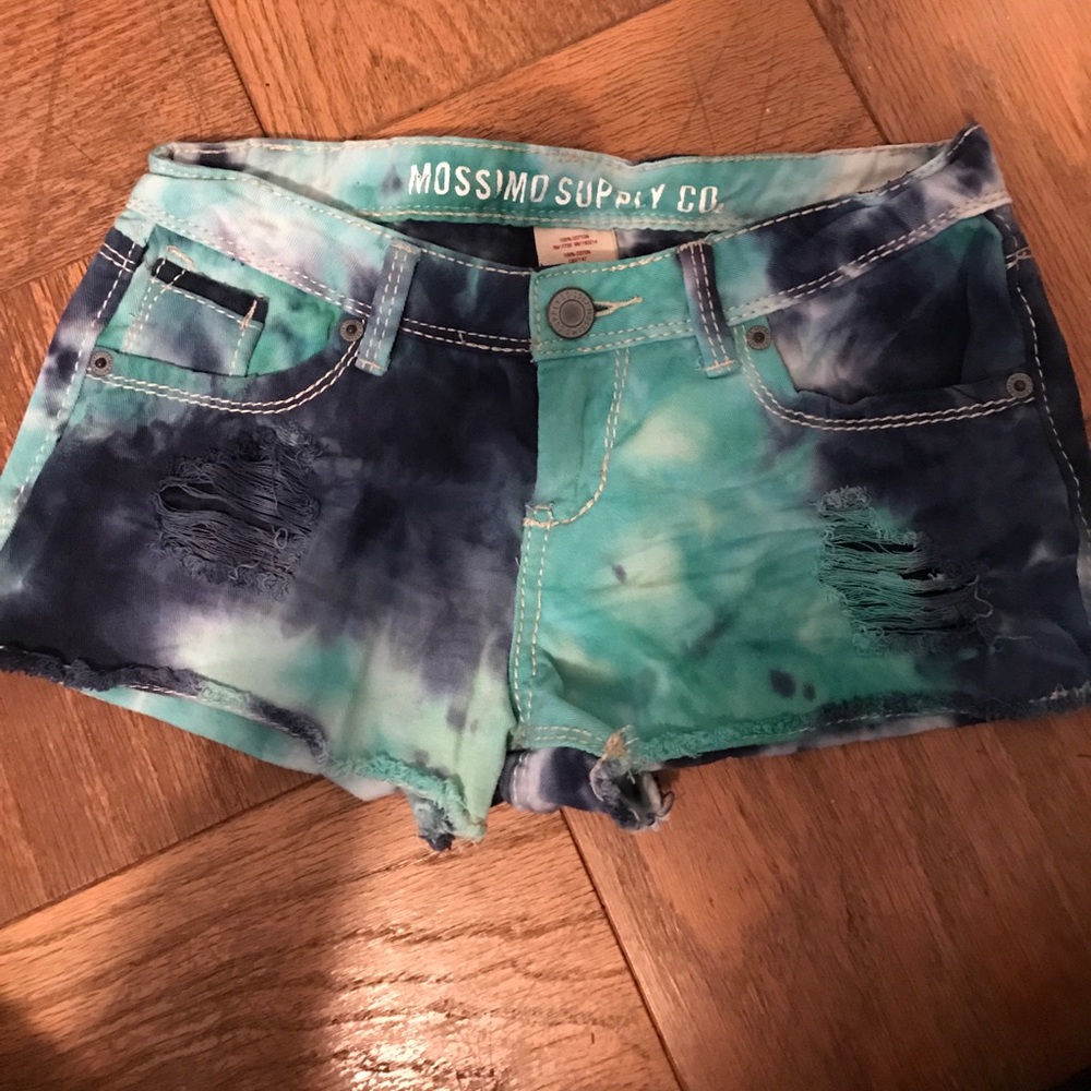 Tyedye denim shorts