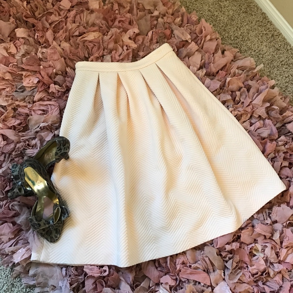 Light Pink Quilted Midi Skirt