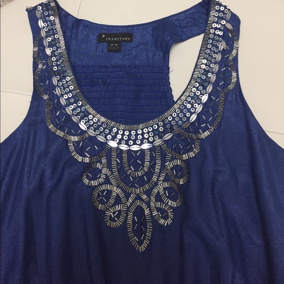 Forever 21 blue shirt - Picture 2 of 3