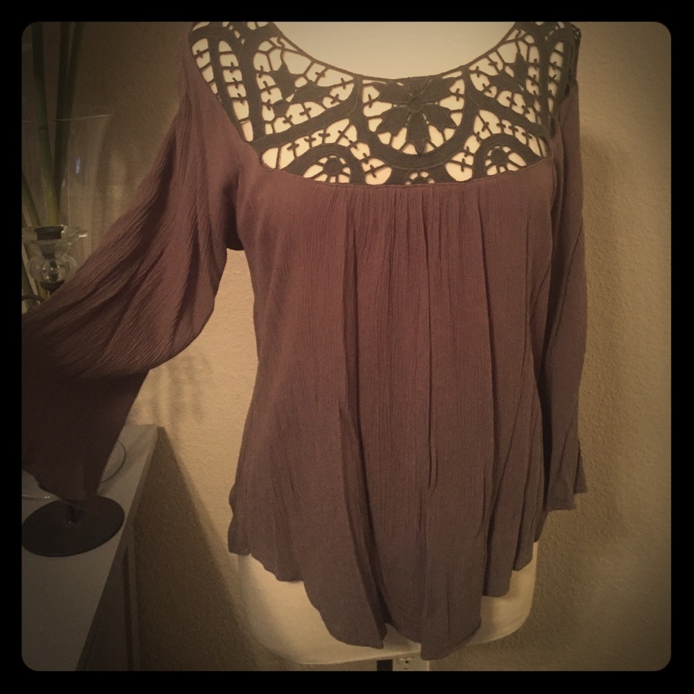 Two tone Army Green Lace Blouse