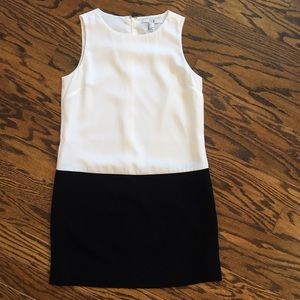 New B&W Colorblock Shift Dress