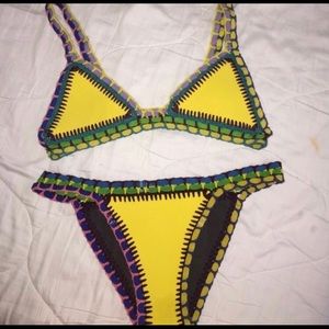 Yellow crochet bikini