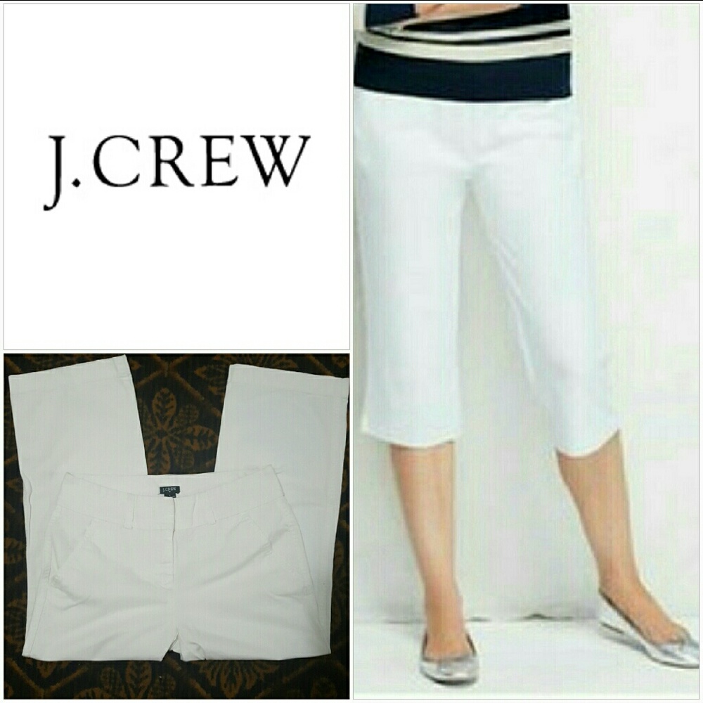 J.CREW WOMEN'S " FAVORITE FIT" WHITE CAPRI PANTS