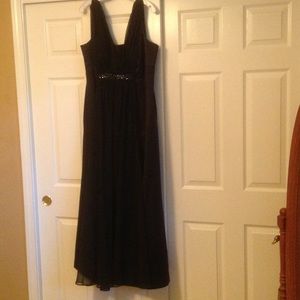 David's Bridal long black gown and jacket