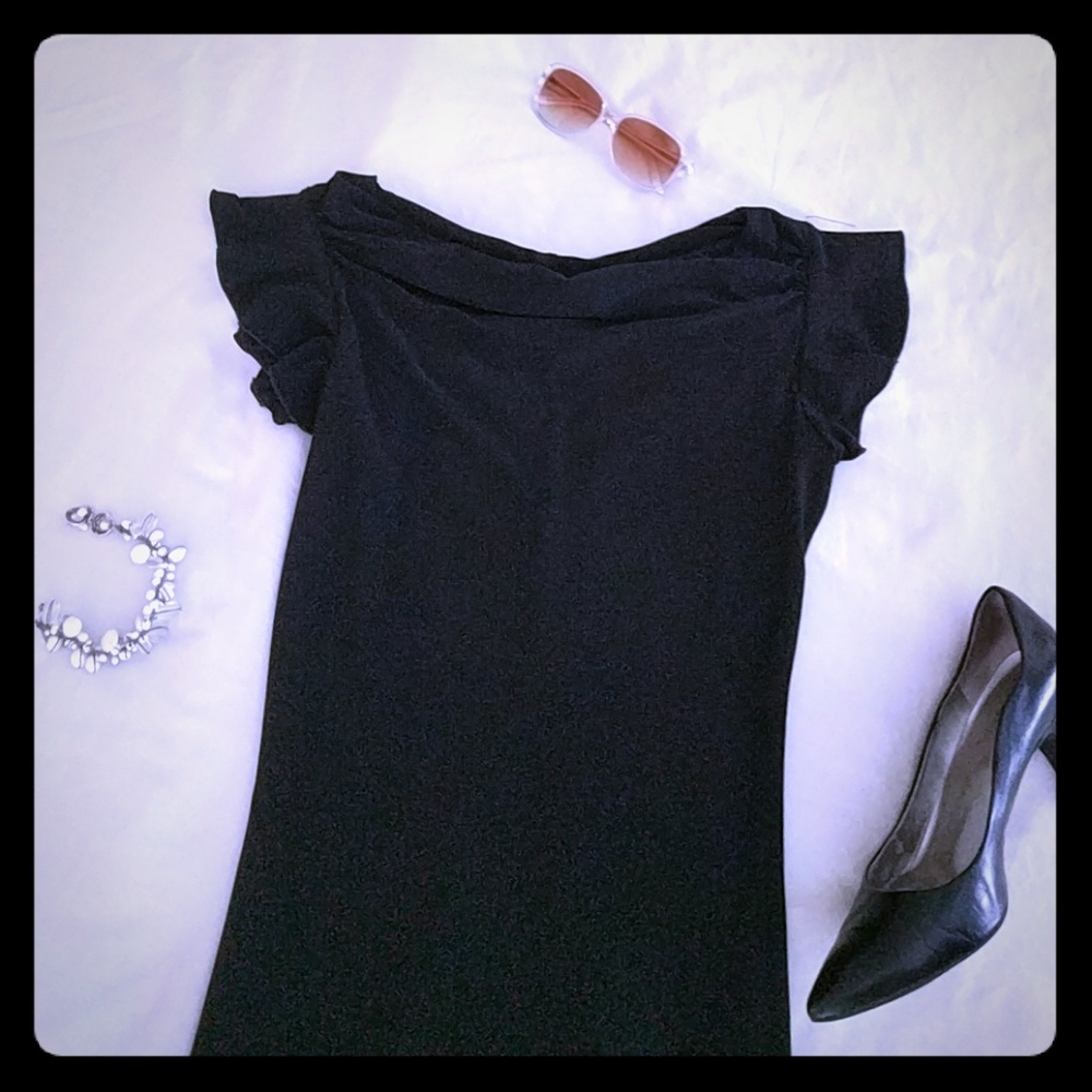Gorgeous cowl neck little black dress