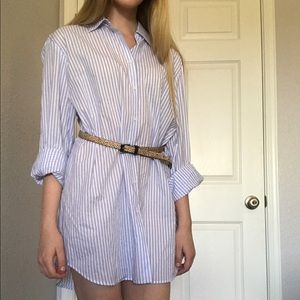 Striped Long Sleeve Oversized Button-Down