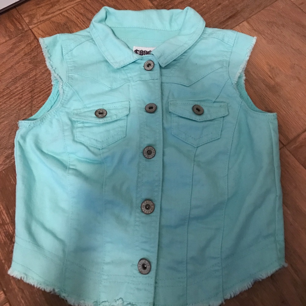 Collared denim vest