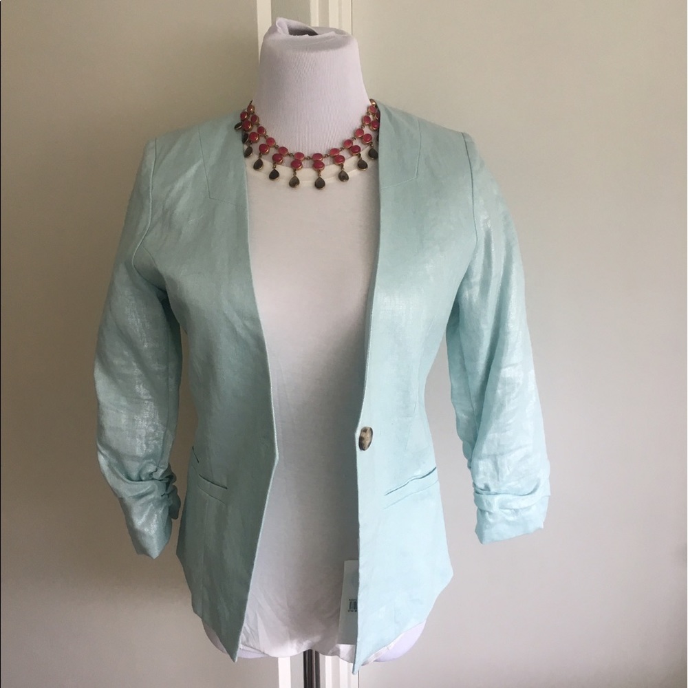 Metallic Linen Blazer