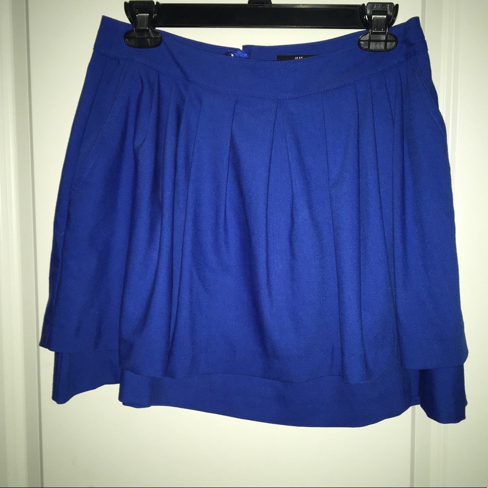 Colbalt Blue Ruffle Mini Skirt