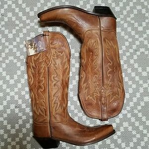 Old West leather cowgirl boots