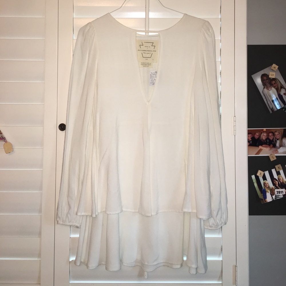 white Free People layered dress