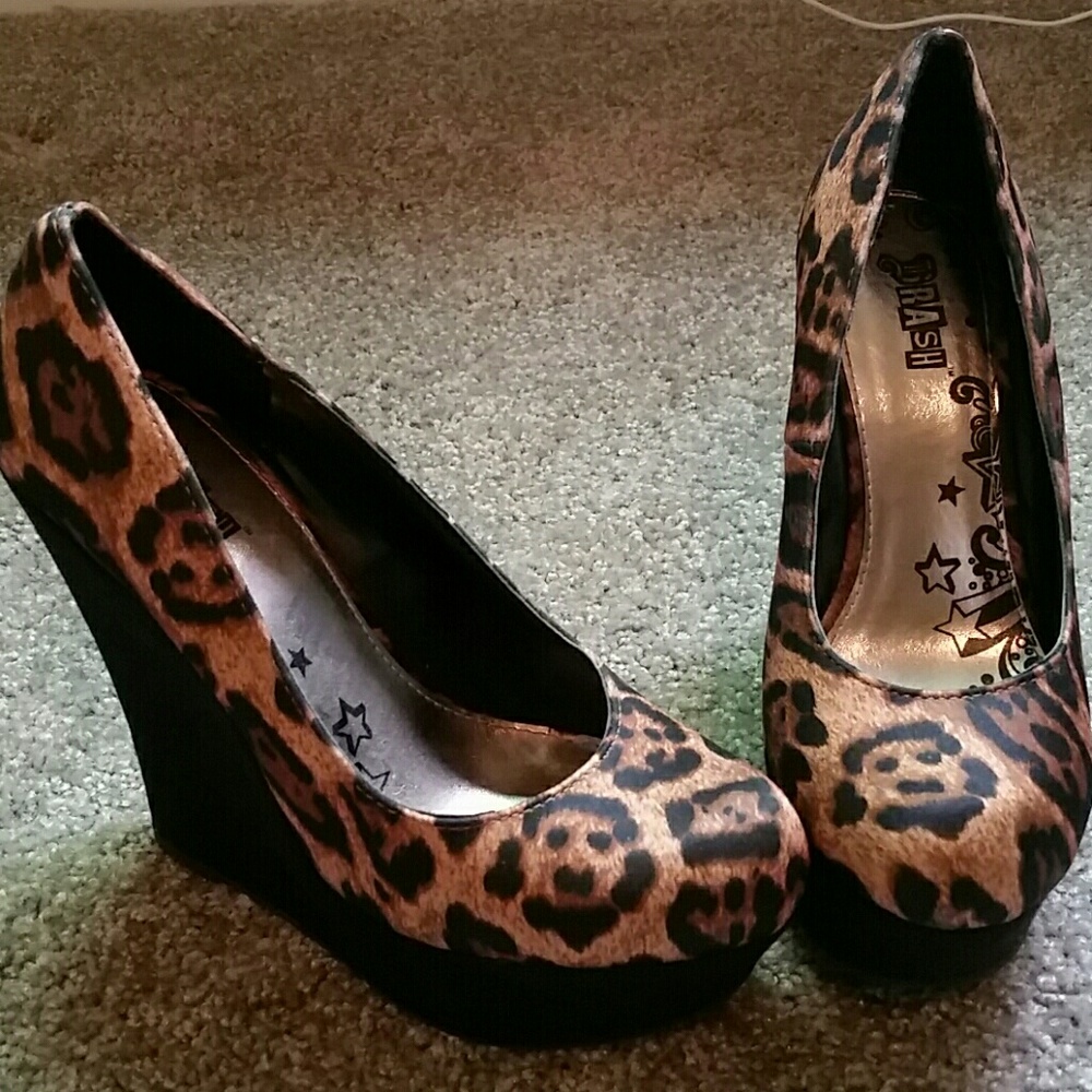 Cheetah print wedges