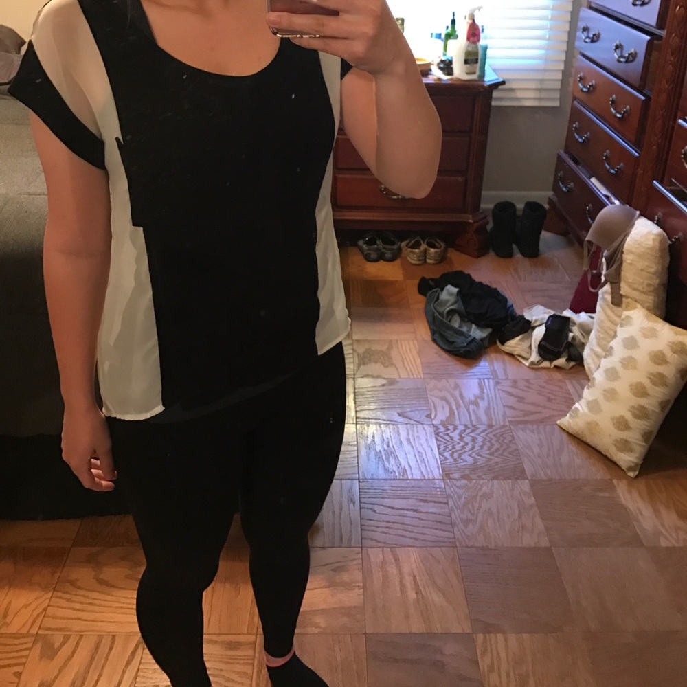 Black and White sheer Blouse